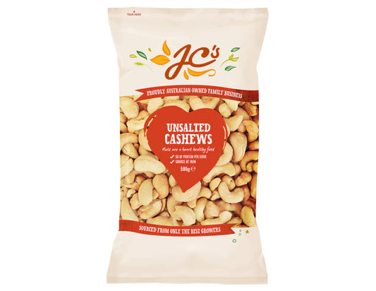 JC's Premium Unsalted Cashews 500g