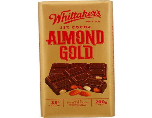 Whittaker's Almond Gold Milk Chocolate Block 200g