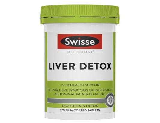 Swisse Ultiboost Liver Detox - with Milk Thistle, Globe Artichoke & Turmeric For Liver Health Support - 120 Tablets