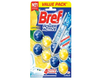 Bref Power Active Juicy Lemon, Rim Block Toilet Cleaner, 2x50g