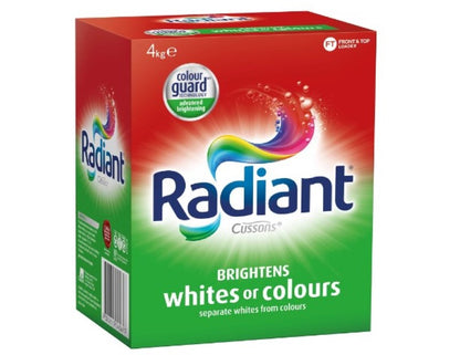 Radiant Washing Powder Laundry Detergent for Whites or Colours, 4kg