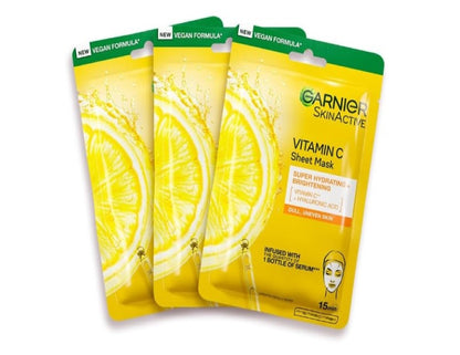 Garnier Hydra Bomb Vitamin C* Brightening & Hydrating Sheet Mask 3 Pack