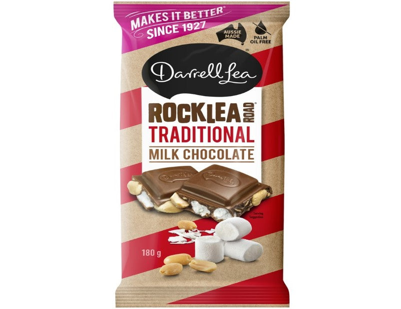 Darrell Lea Rocklea Road Traditional Milk Chocolate Block 180g - 2 Pack