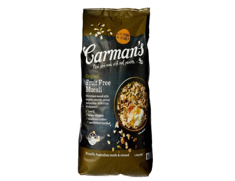 Carman's Muesli Toasted Original Fruit Free 1.5kg