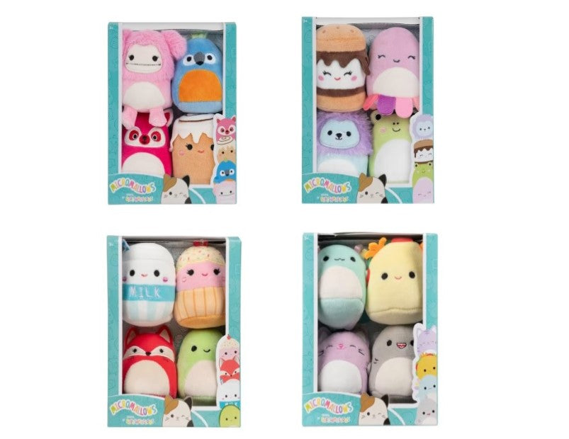 6cm 4 Pack Original Squishmallows Micromallows Plush Set - Assorted