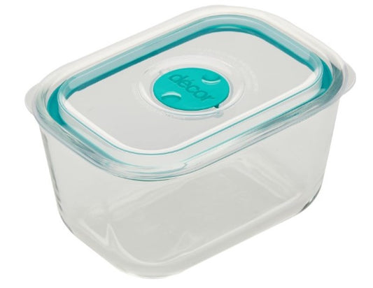 Decor Vent & Seal Glass Oblong Food Container, 600ml Capacity