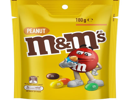 M&M's Peanut Milk Chocolate Snack & Share Party Bag 180g - 2 Pack