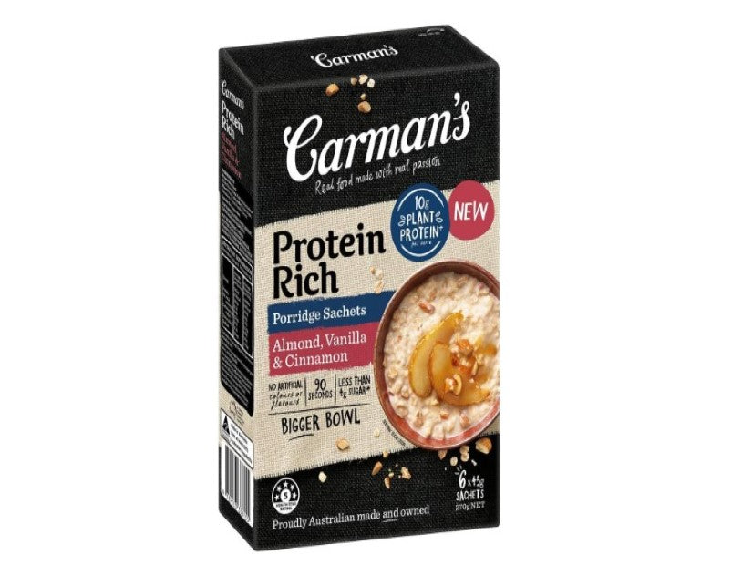 Carman's Protein Rich Almond, Vanilla and Cinnamon Porridge Sachets 270 g