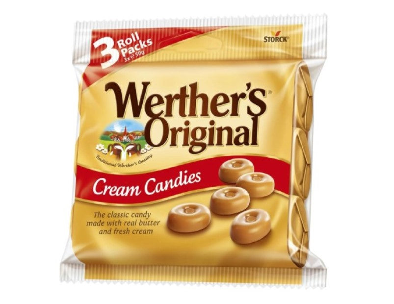 Werther's Original Cream Candies Rolls Multipack, 3PK, 150 g