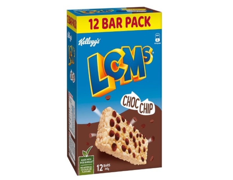 Kellogg's LCMs Choc Chip Puffed Rice Snack Bars,1 x unit = (1 x 12 pack of bars)