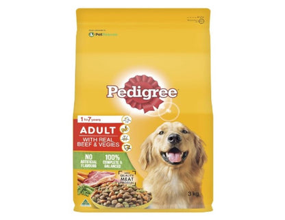 PEDIGREE Adult Dry Dog Food With Mince & Vegetables 3kg Bag, 4 Pack