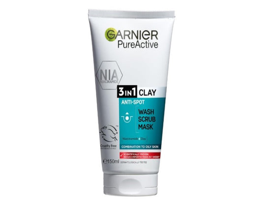 Garnier Pure Active 3 in 1 Wash Scrub and Mask 150ml