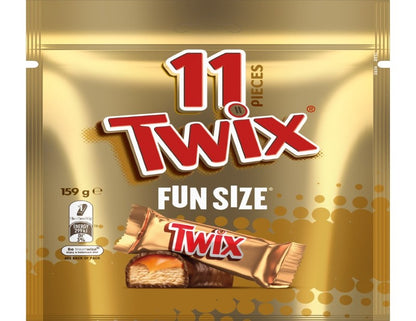 Twix Chocolate Caramel Biscuit Snack Bag 11 Pieces 159g - 2 Pack