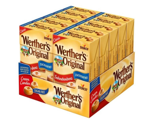 Werther's Original Cream Candies No Sugar Added Box, 10 Boxes, 10 x 42 g