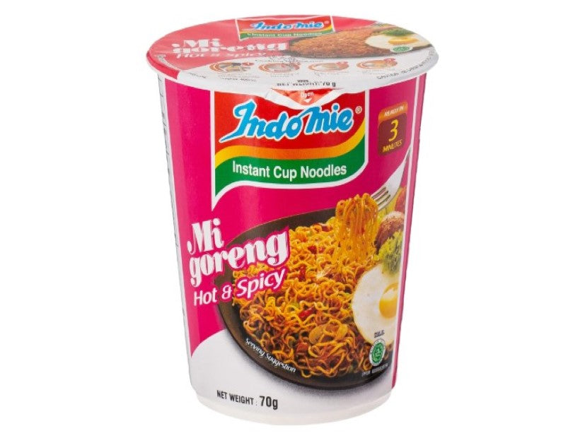 Indomie Migoreng Hot and Spicy Flavour Instant Cup Noodles, 70 g, Hot and Spicy