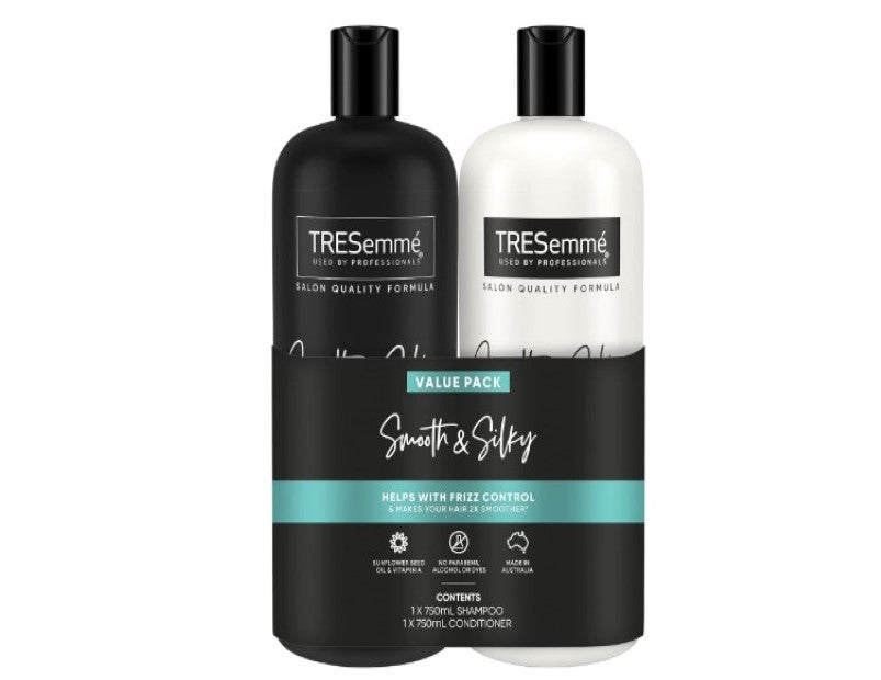 Tresemmé Smooth & Silky Shampoo and Conditioner For Frizzy Hair with Sunflower Seed Oil & Vitamin 2 x 750 mL