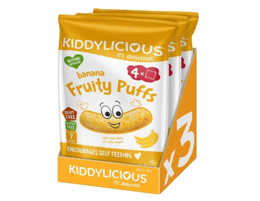 Kiddylicious Gluten-Free Banana Puffs Multipack, 40g (Pack of 3)