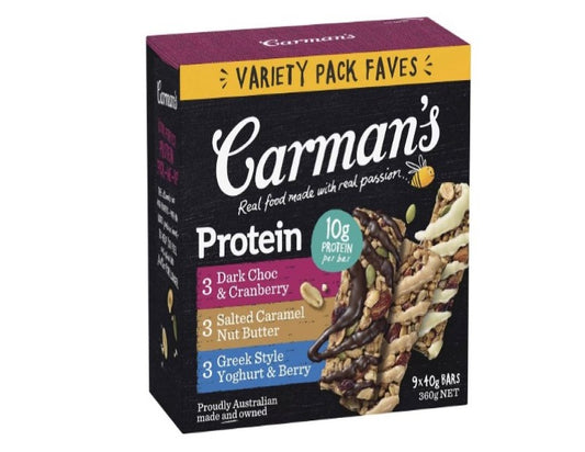 Carman's Protein Bars Variety Pack 40 g (Pack of 9)