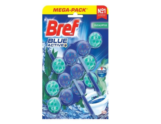 Bref Blue Active + Eucalyptus Toilet Block Cleaner 50 g (Pack of 3)