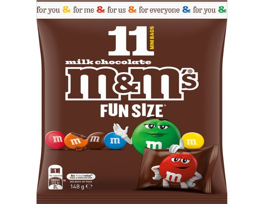 M&M's Milk Chocolate Fun Size Share Pack 11 Pieces 148g - 2 Pack