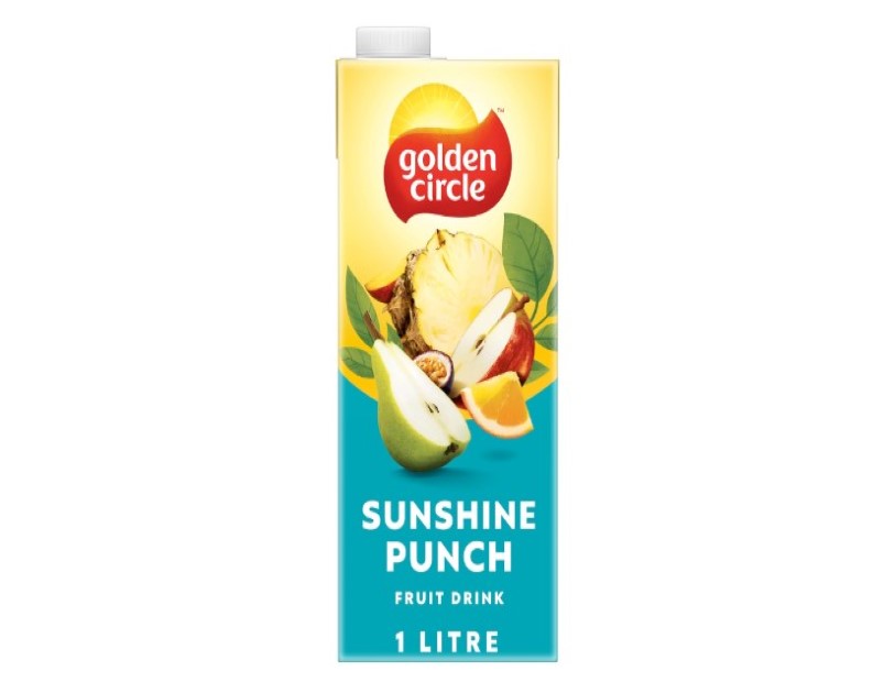 Golden Circle Sunshine Punch Fruit Drink Flavoured Tetra Drink Carton Pear, Apple, Pineapple, Orange, Peach Pure,, Flavours or Preservatives 1L