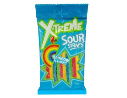 Universal Candy Xtreme Rainbow Flavour Sour Straps, 160 g