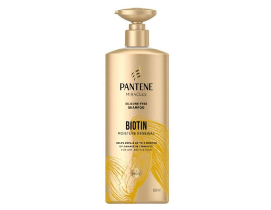 Pantene Miracles Biotin Moisture Renewal Silicone-Free Shampoo 650 ml