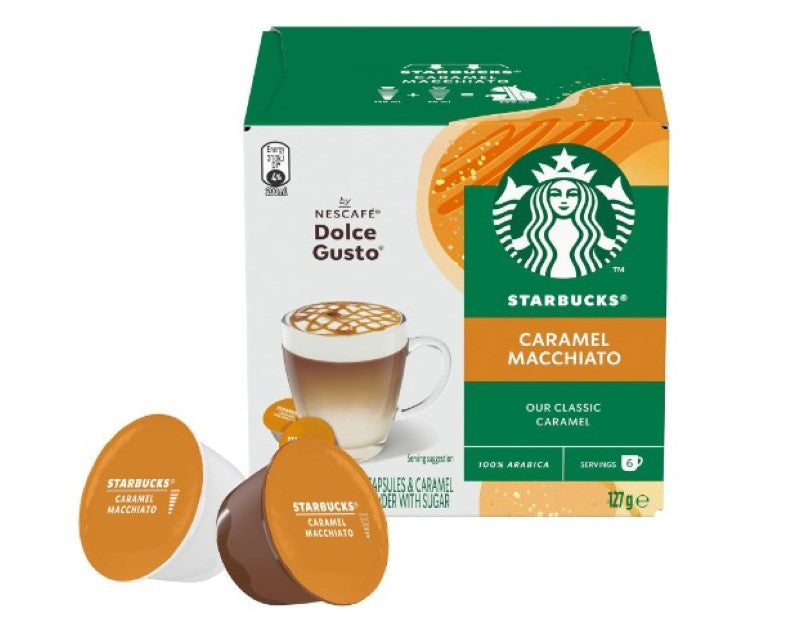 STARBUCKS by NESCAFÉ Dolce Gusto Caramel Macchiato Coffee Capsules Box of 6 Servings