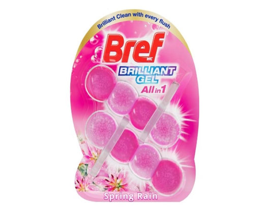 Bref Brilliant Gel Toilet Cleaner Block Spring Rain 84g