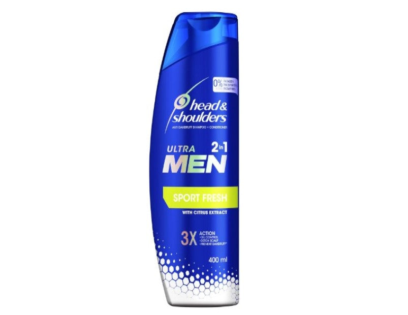 Head & Shoulders Ultra Men Sports Fresh, Mens 2 in 1 Anti Dandruff Shampoo and Conditioner 400ml