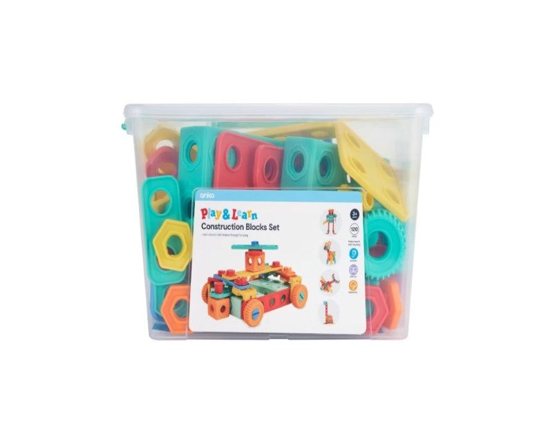 120 Piece Play & Learn Construction Blocks Set