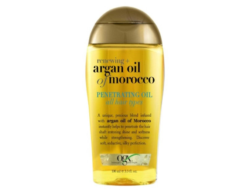 Ogx Renewing + Hydrating & Shine Argan Oil of Morocco Penetrating Hair Oil For Dry & Heat Styled Hair 100mL|Moisturize,revive & create softness &strength