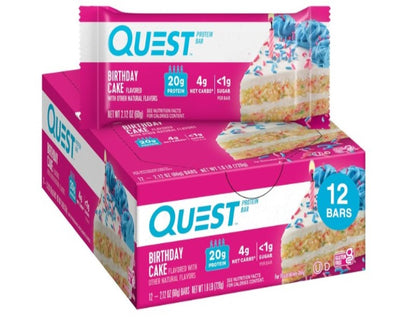 Quest Nutrition Birthday Cake Protein Bar, High Protein, Low Carb, Keto Friendly, 12 Count