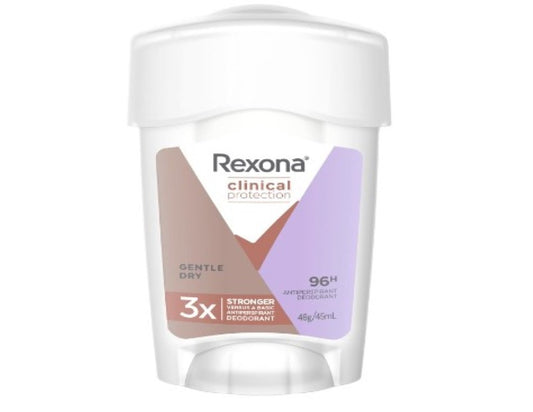 Rexona Women Clinical Antiperspirant Cream Stick Deodorant Gentle Dry, 45ml, 96 Hour Protection