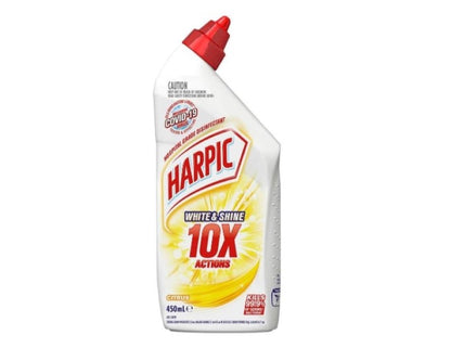 Harpic White & Shine Bleach Gel Toilet Cleaner, Citrus, 450mL