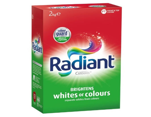 Radiant Washing Powder Laundry Detergent for Whites or Colours, 2kg