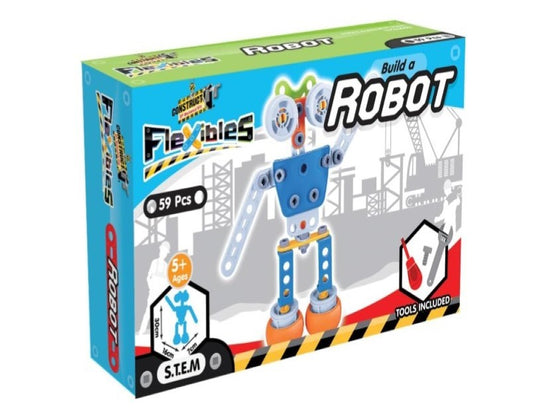 Construct IT Flexibles Robot Building Set with Tools Included - 59 Pieces Toy Robot Construction Set