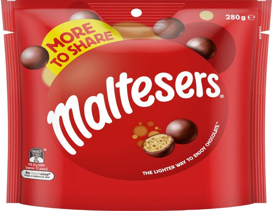 Maltesers Milk Chocolate Snack & Share Bag 280g - 2 Pack