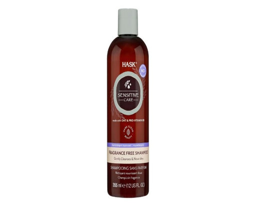 HASK Sensitive Care Shampoo for all hair types, fragrance free, vegan, colour safe, paraben-free - 1 355mL Bottle