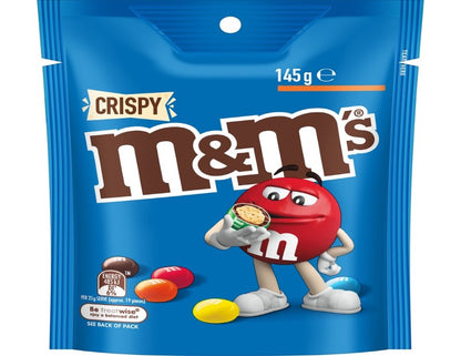 M&M's Crispy Milk Chocolate Snack & Share Bag 145g - 2 Pack