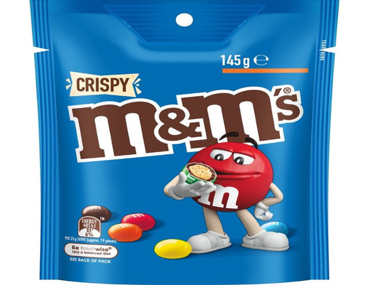 M&M's Crispy Milk Chocolate Snack & Share Bag 145g - 2 Pack