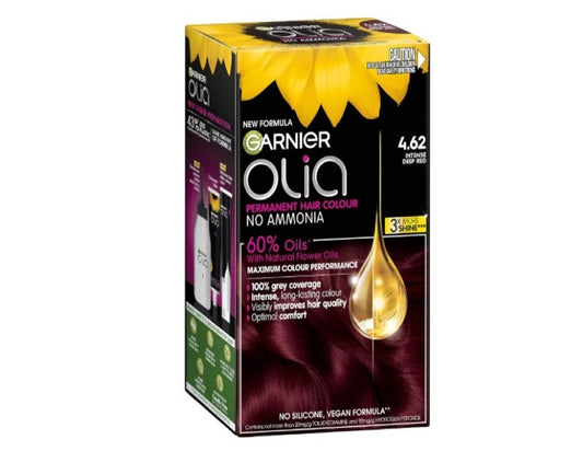 Garnier, Permanent Hair Colour, Ammonia Free and Nourishing, Olia, 4.62 Intense Deep Red