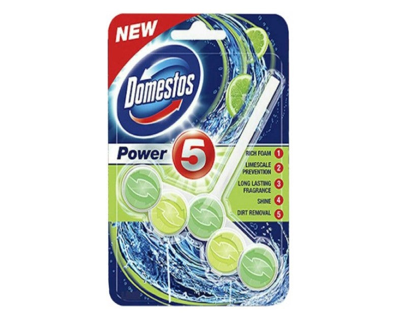 Domestos Power 5 Rim Block Lime Toilet Cleaner 55 g