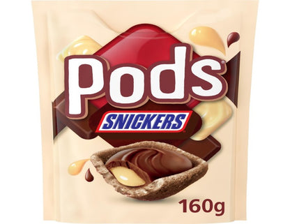 Pods Snickers Milk Chocolate Snack & Share Bag 160g - 2 Pack