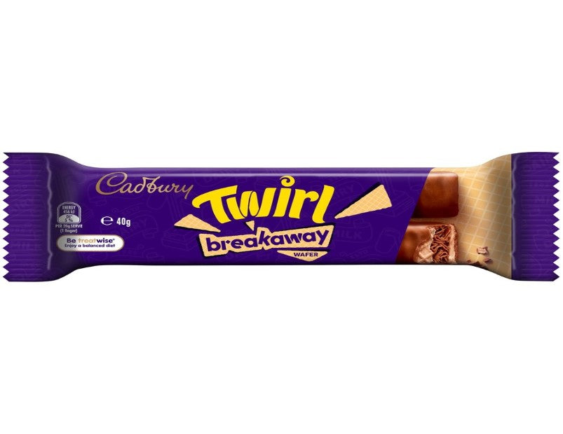 Cadbury Twirl Breakaway Wafer Chocolate Bar 40g - 3 Pack