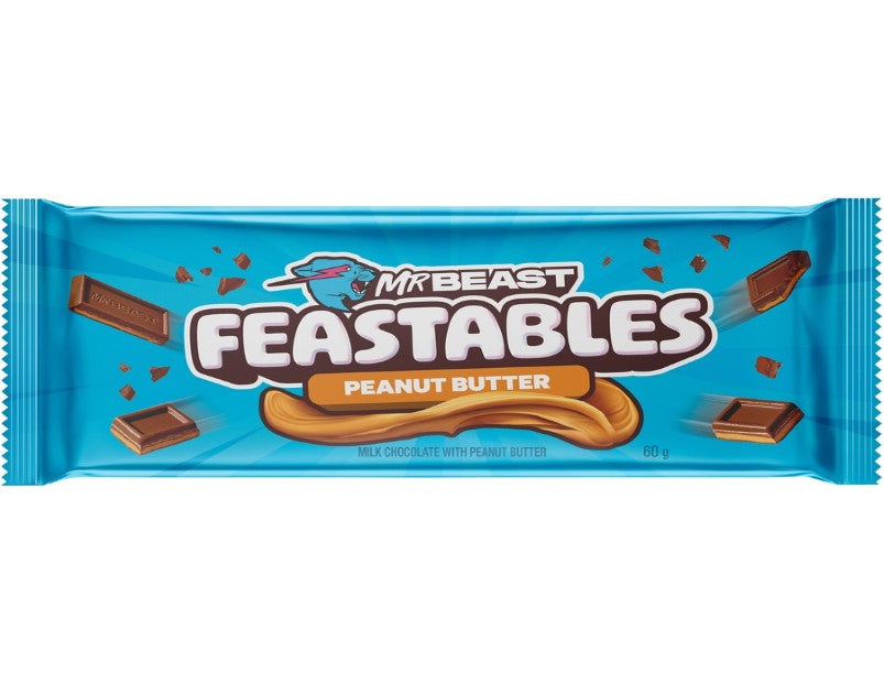 Mr Beast Feastables Peanut Butter Chocolate 60g - 3 Pack