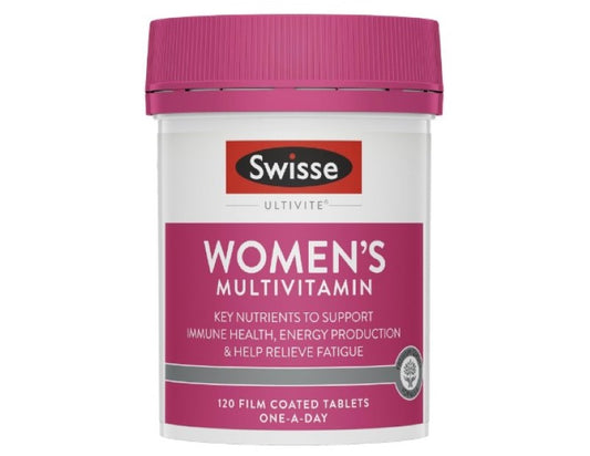 Swisse Ultivite Women's Multivitamin - with Folic Acid, Biotin & Iron to Support Energy, Immunity and Hair Health - 120 Tablets