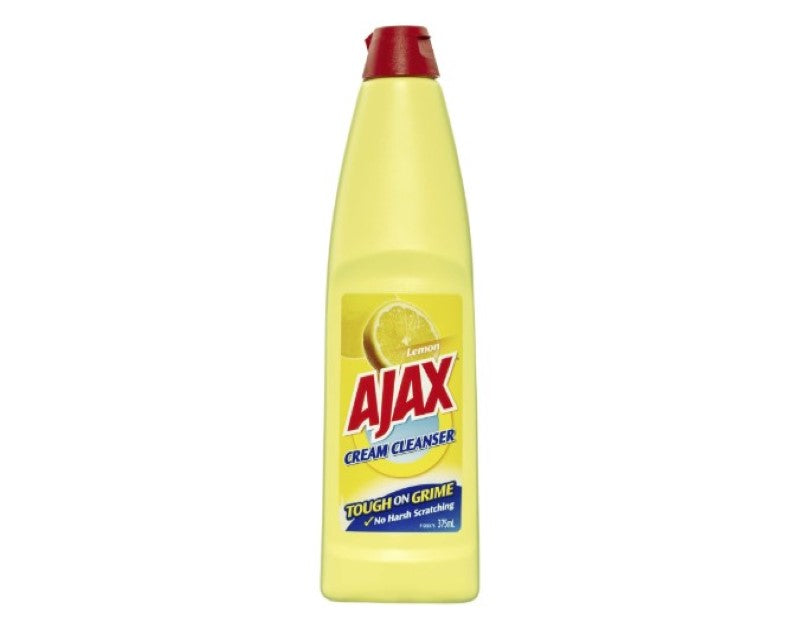 Ajax Cream Cleanser, 375mL, Lemon, Multipurpose Cleaner, Tough on Grime