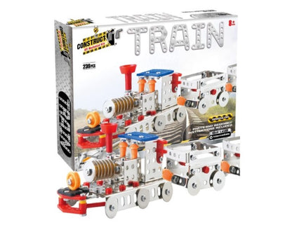 Construct IT Train - 239 Piece Train Construction Kit - Build Your Own Metal Train - STEM for Kids Ages 8-12