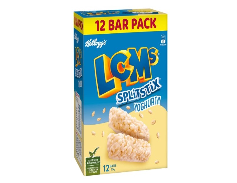 Kellogg's LCMs Split Stix Yoghurty Puffed Rice Snack Bars, 12 x 22g